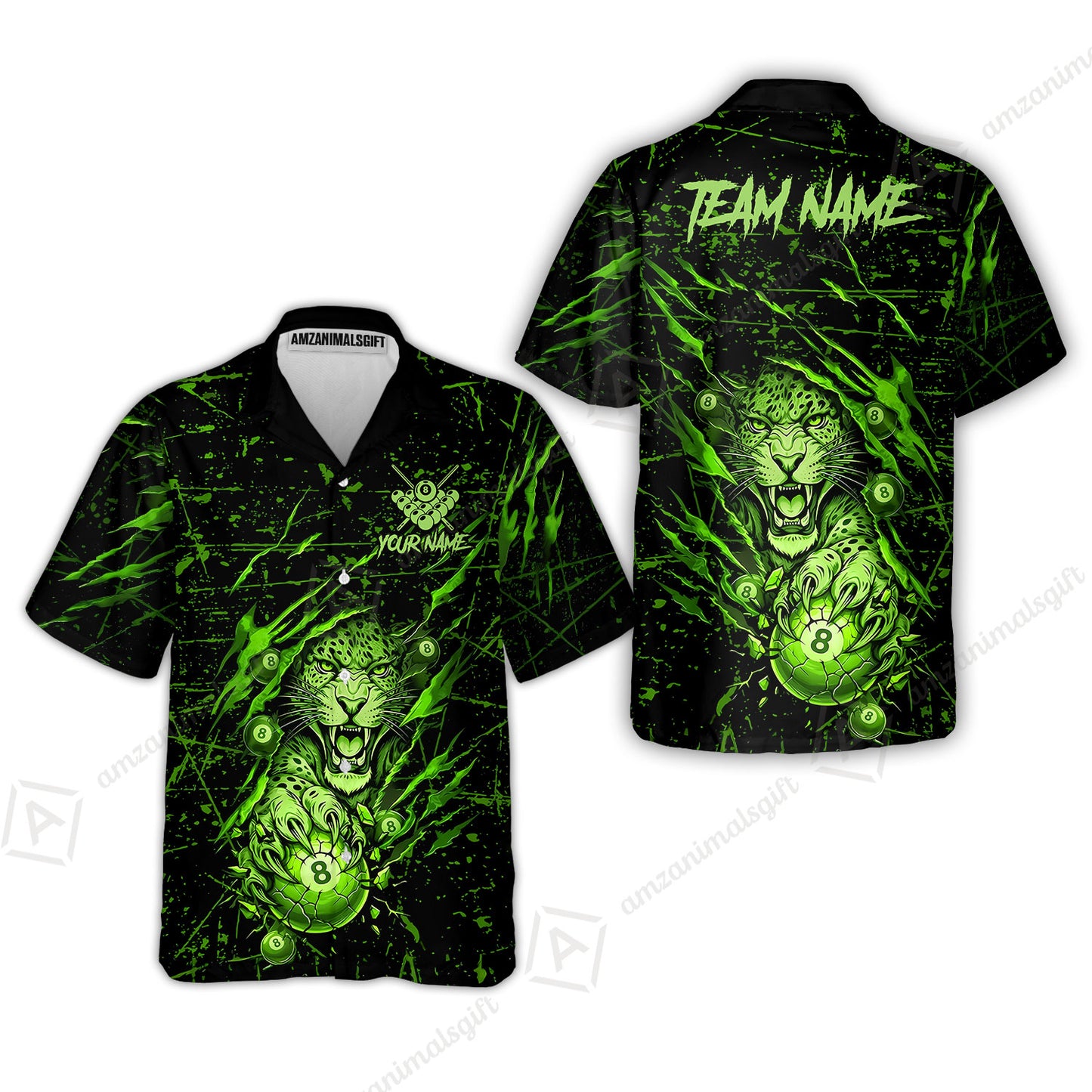 Customized Billiards Hawaiian Shirt, Panther Hold 8-Ball Billiards Jersey Gift For Billiard Players