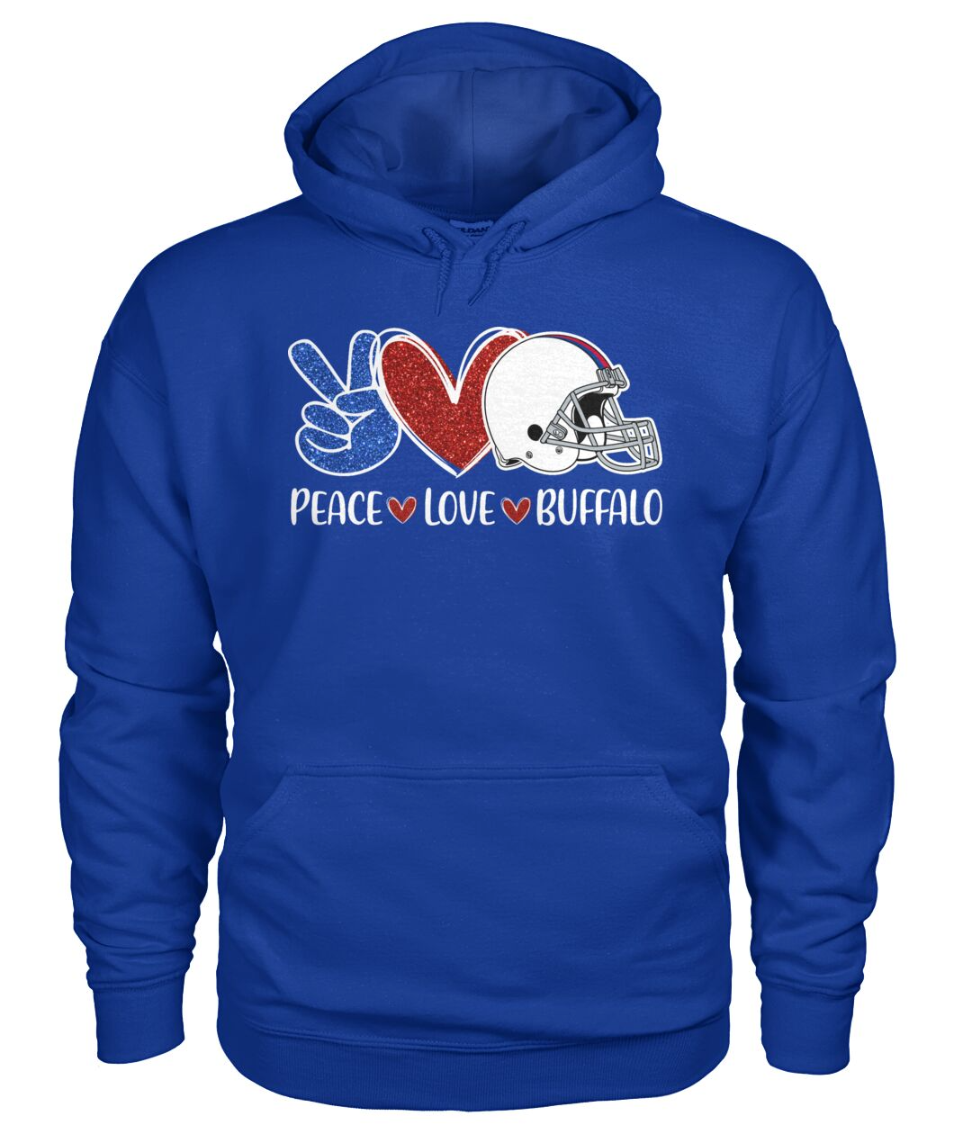 Buffalo American Football Peace Love Blue Red Hoodies For Men Women Family Love Buffalo Sport, Perfect Outfit For Football Lovers