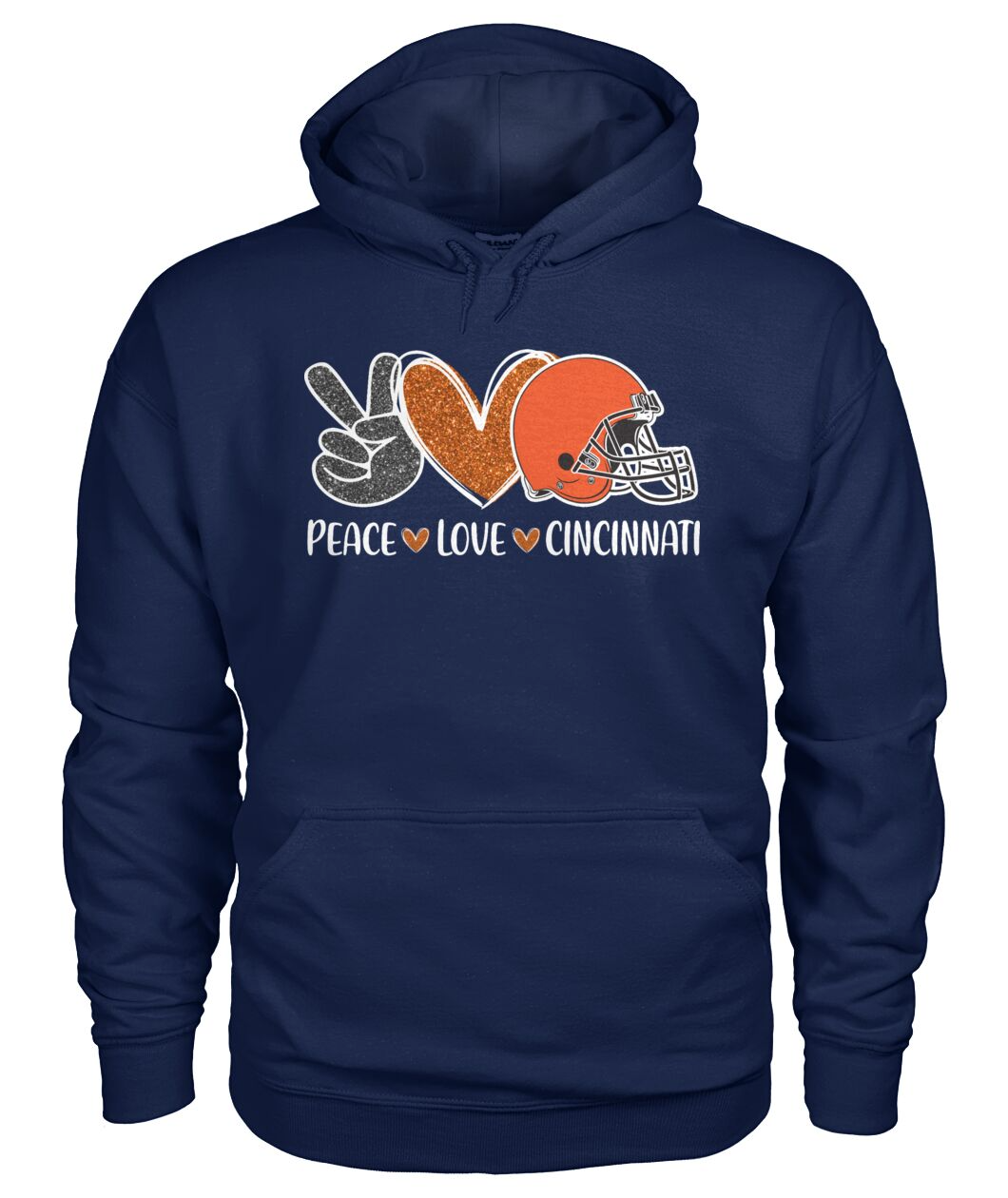 Cincinnati American Football Peace Black Orange Long Sleeve Shirt, Perfect Outfit For Men Women Family Love Cincinnati City Football Sport