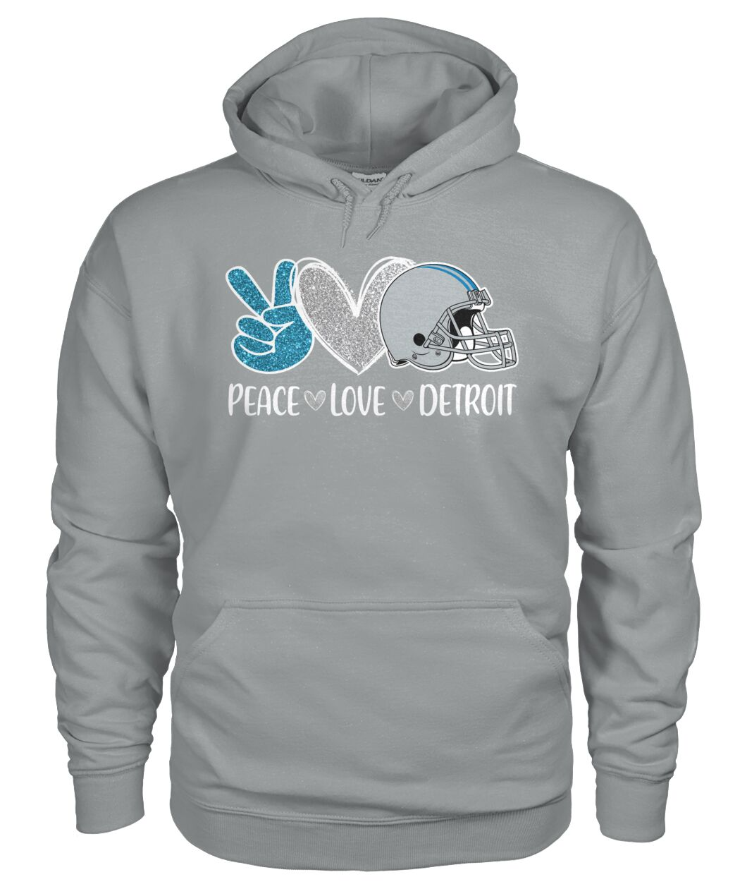 Detroit American Football Peace Silver Blue Sweatshirts, Perfect Outfit For Men Women Family Love Detroit Football Sport Lovers