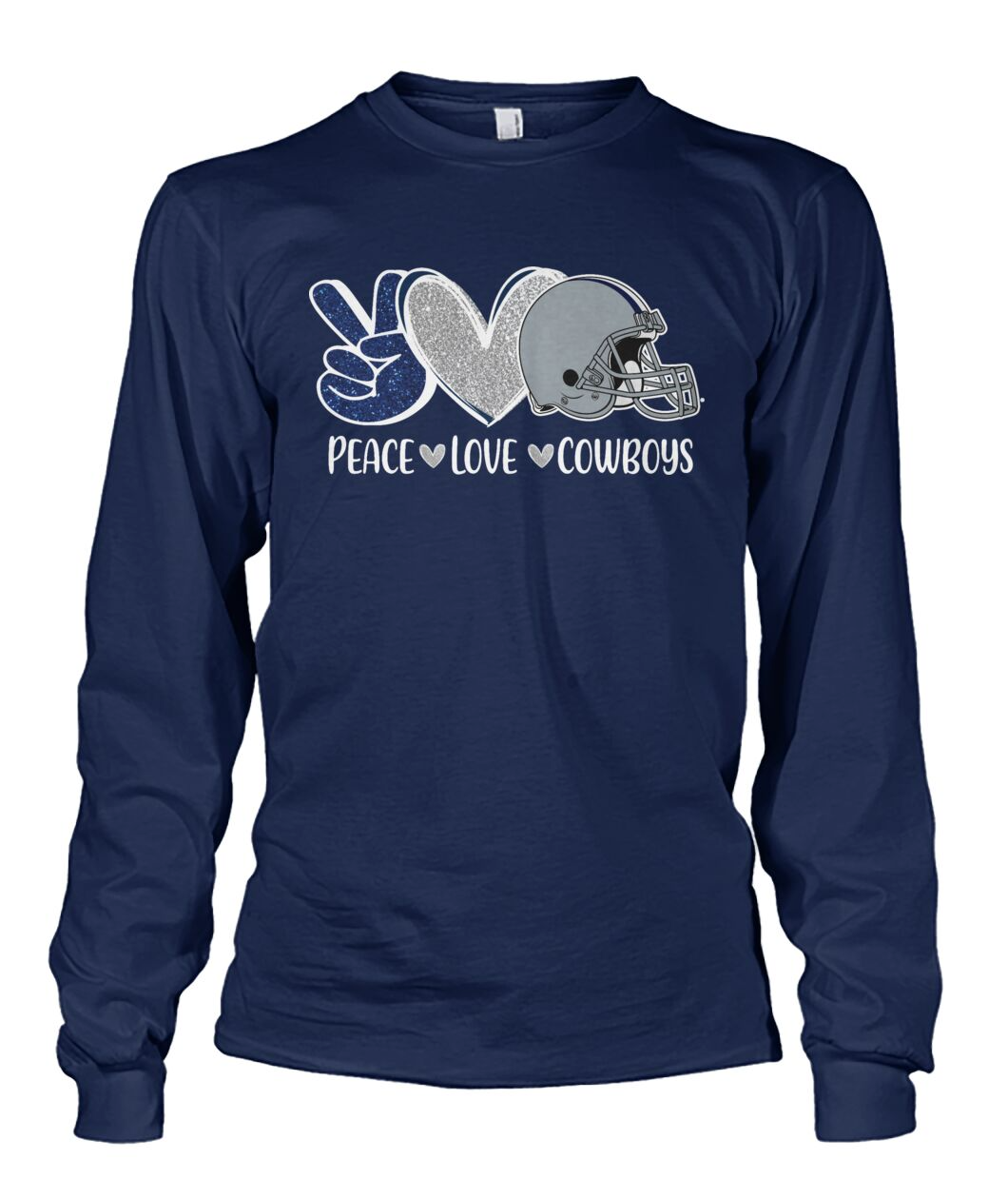 Cowboys American Football Peace Navy Blue T-Shirt, Perfect Outfit For Men Women Family Love Cowboys Football Sport Lovers