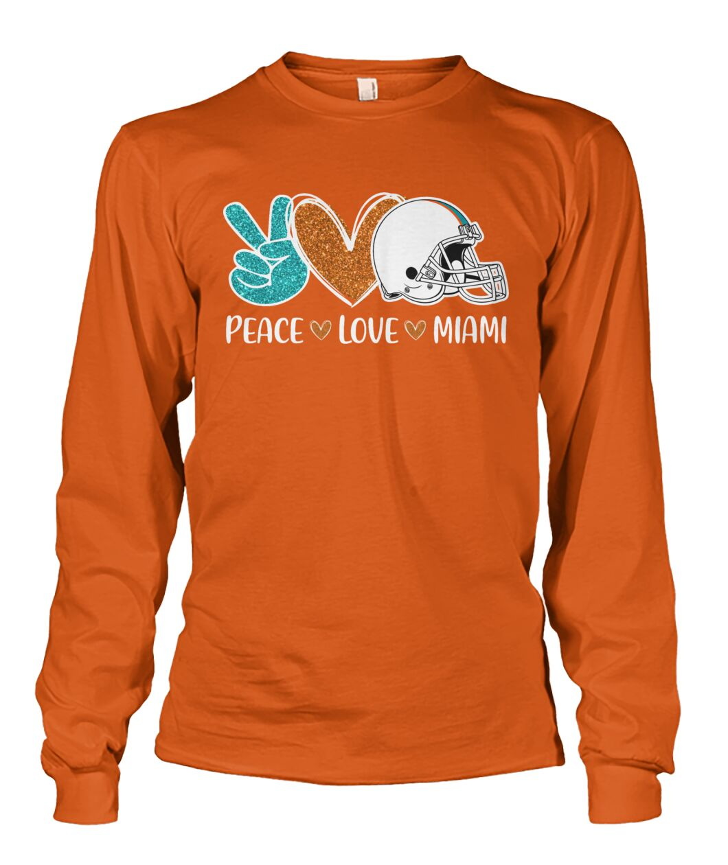 Miami American Football Peace Orange Aqua Blue T-shirts, Perfect Outfit For Men Women Family Love Miami Football Sport Lovers