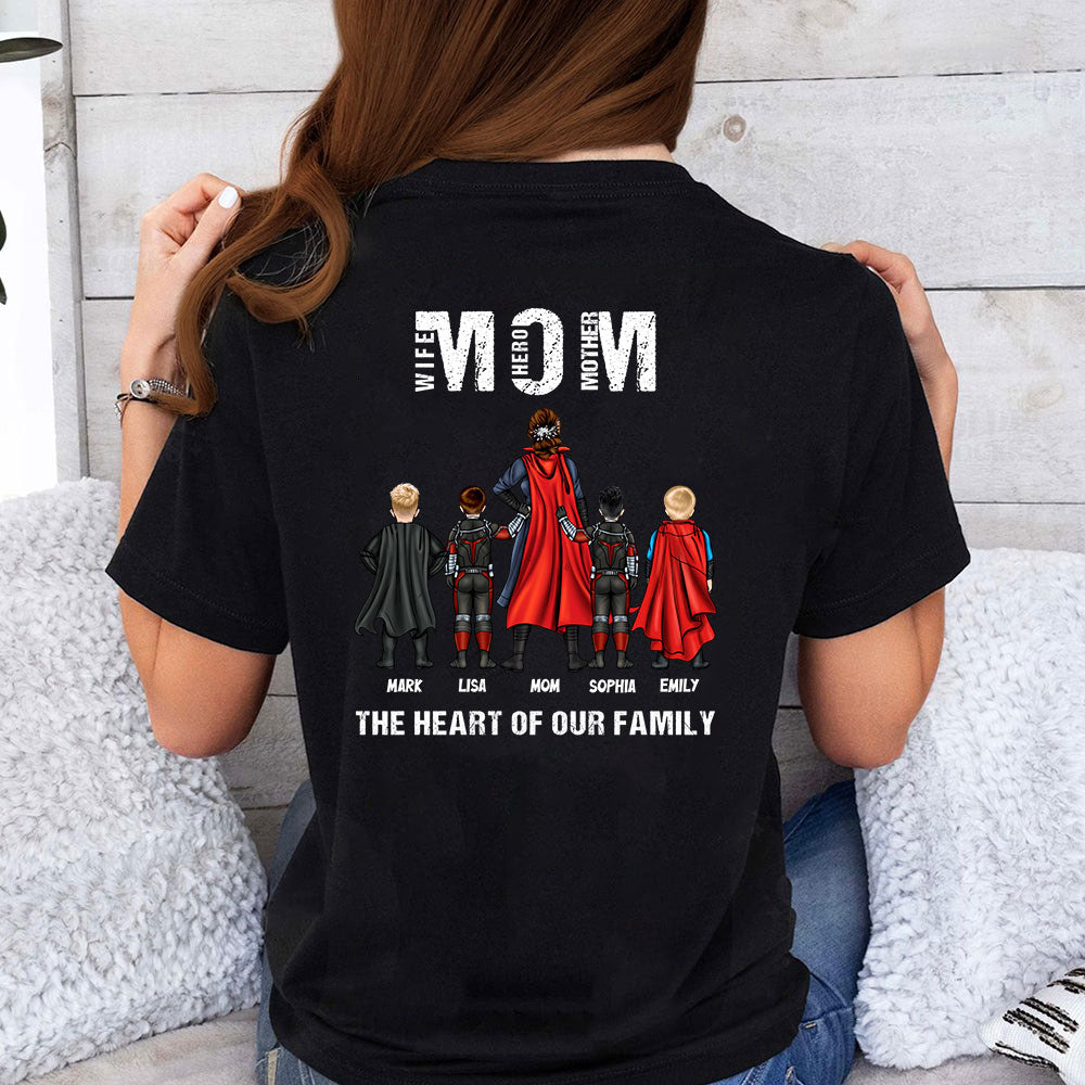 Personalized Shirt Gifts For Mom The Heart Of Our Family, Special Mother's Day Gift For Super Mom, Grandma HN01