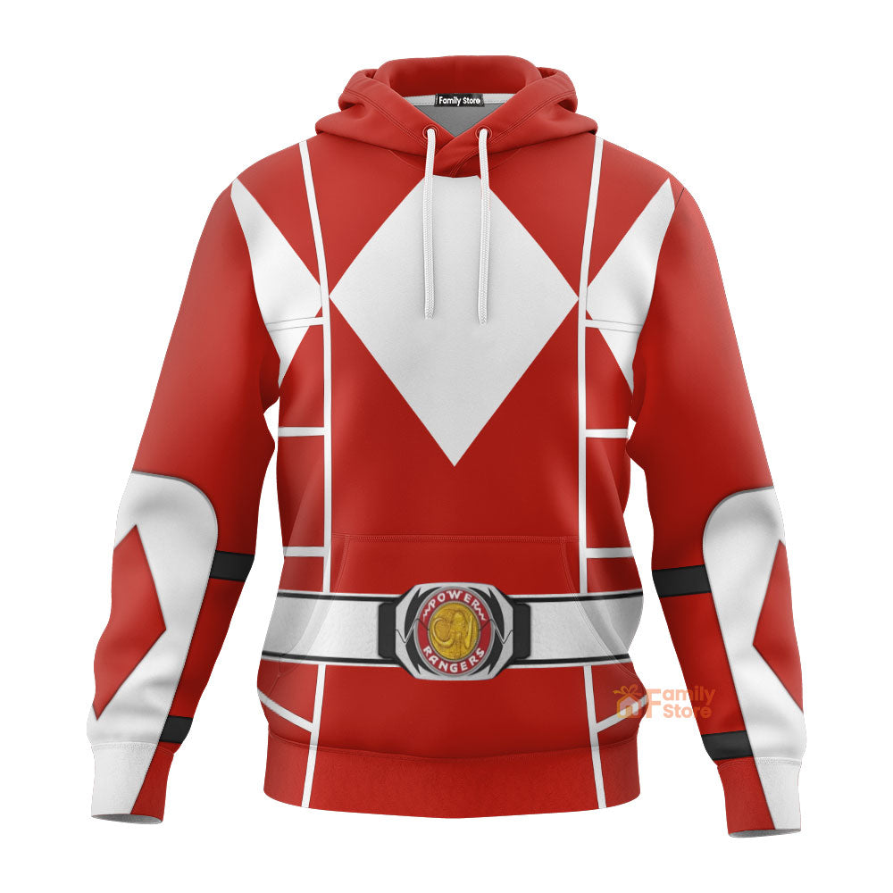Red Mighty Morphin Power Ranger Cosplay C2 - Hoodie Set, Sweatshirt, Sweatpants