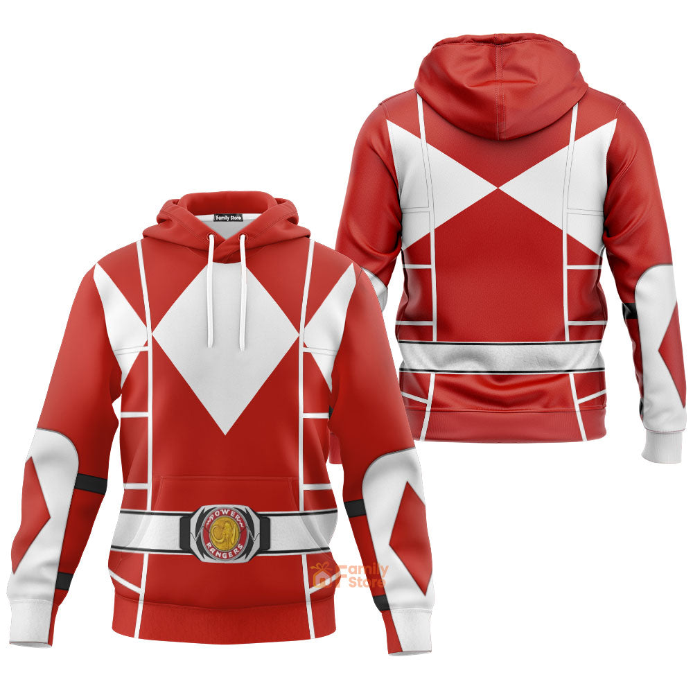 Red Mighty Morphin Power Ranger Cosplay C2 - Hoodie Set, Sweatshirt, Sweatpants