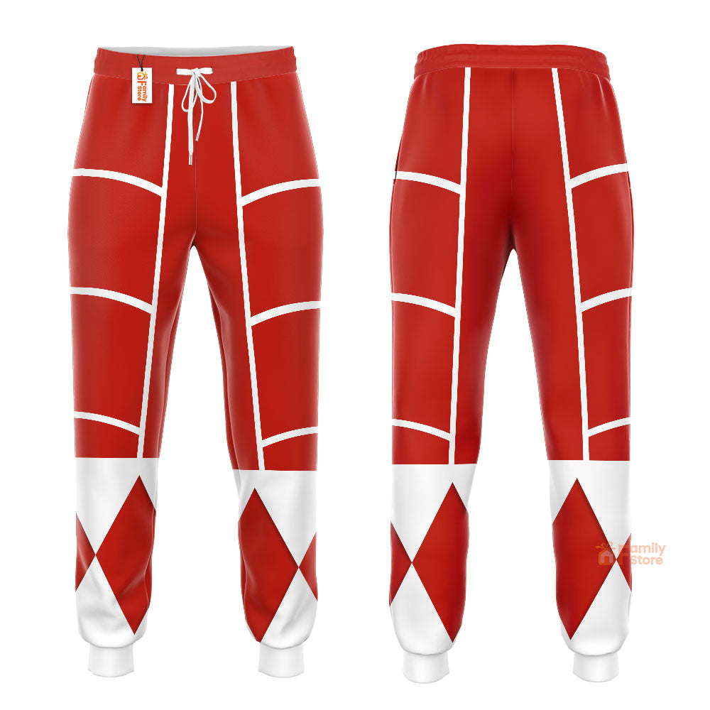 Red Mighty Morphin Power Ranger Cosplay C2 - Hoodie Set, Sweatshirt, Sweatpants