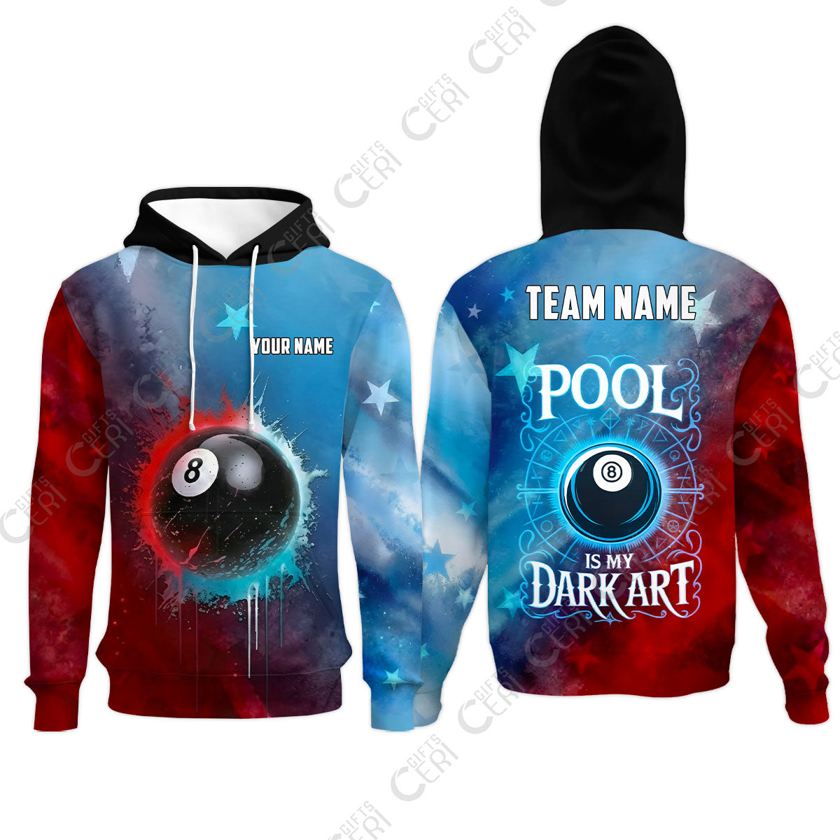 Customized 8 Ball Pool Hoodies, Billiards 8-Ball Pool Is My Dark Art, Billiards Jerseys