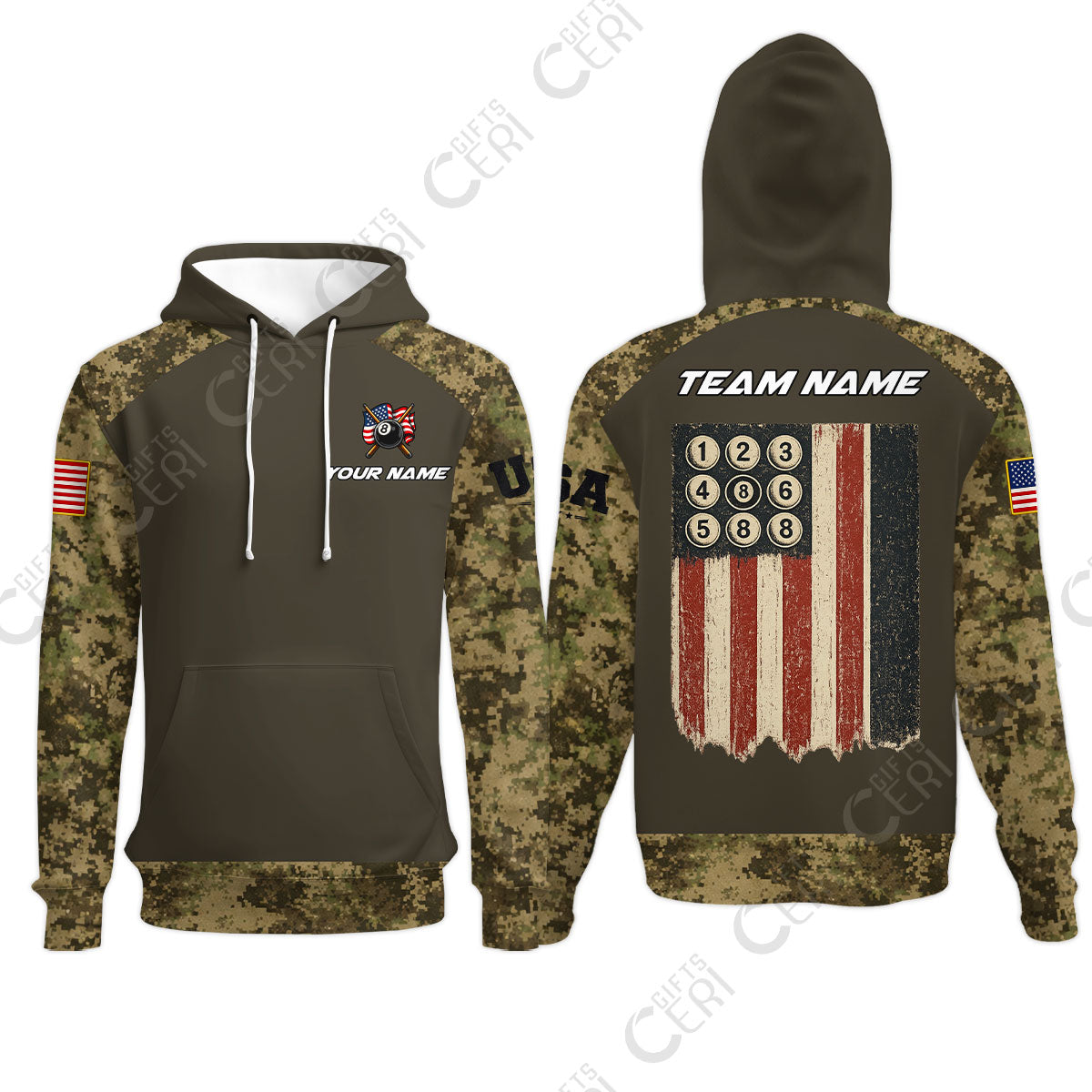Customized 8 Ball Pool Hoodies, Billiard 8-Ball American Pool Warrior, Billiards Jerseys