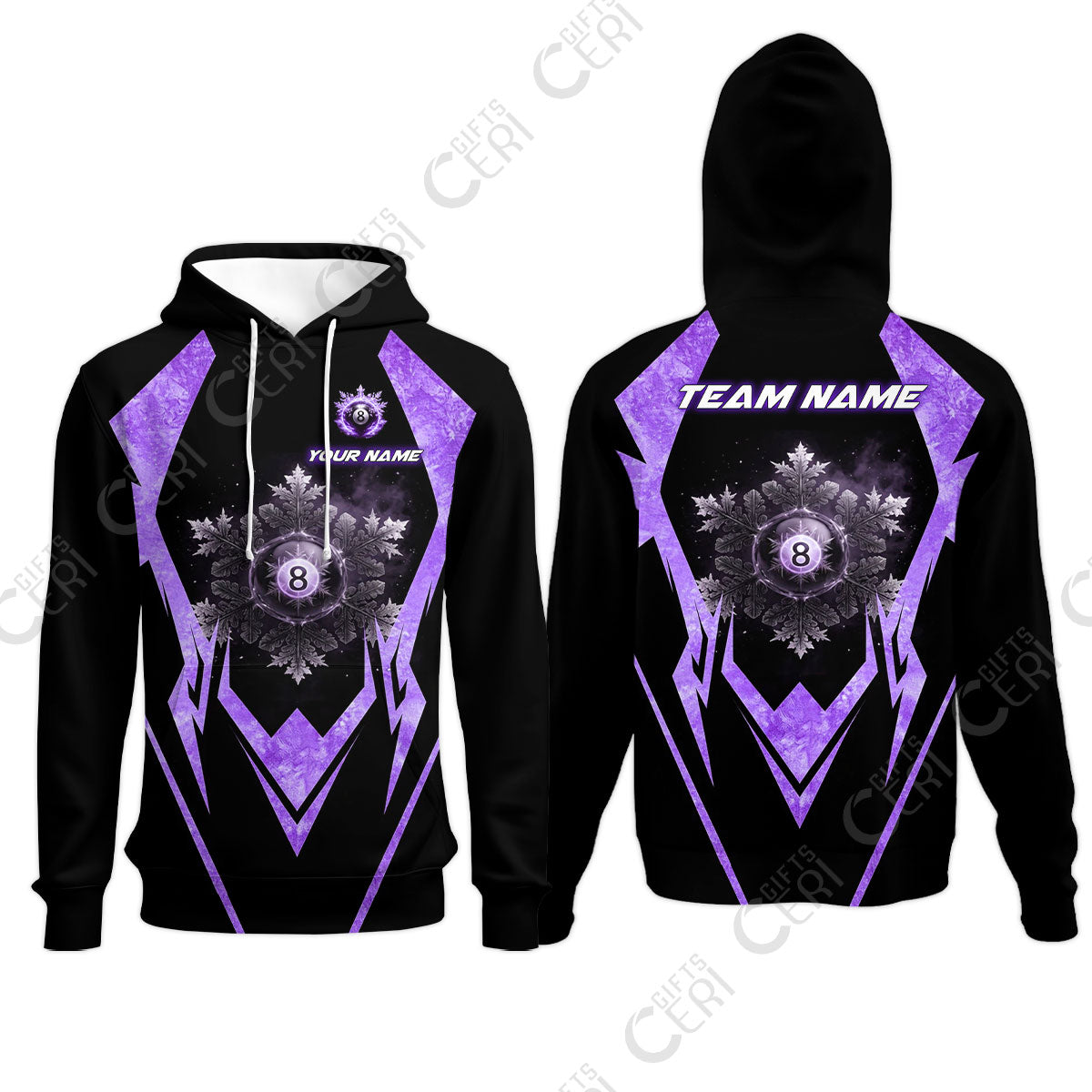 Customized Billiards Hoodies, Personalized Ice Break 8 Ball Jersey Gift For Billiard Players