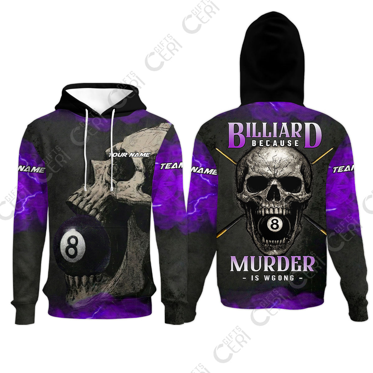 Customized Billiards Hoodies, Personalized Death Break 8 Ball Jersey Gift For Billiard Players