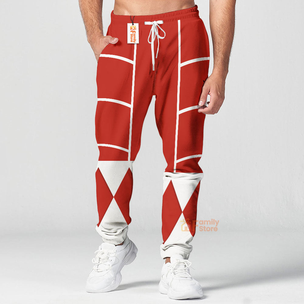 Red Mighty Morphin Power Ranger Cosplay C2 - Hoodie Set, Sweatshirt, Sweatpants