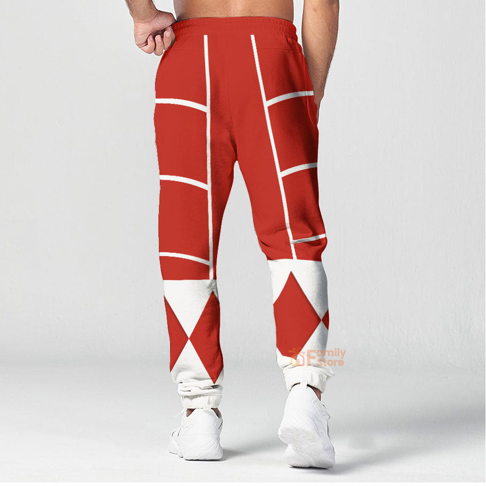 Red Mighty Morphin Power Ranger Cosplay C2 - Hoodie Set, Sweatshirt, Sweatpants