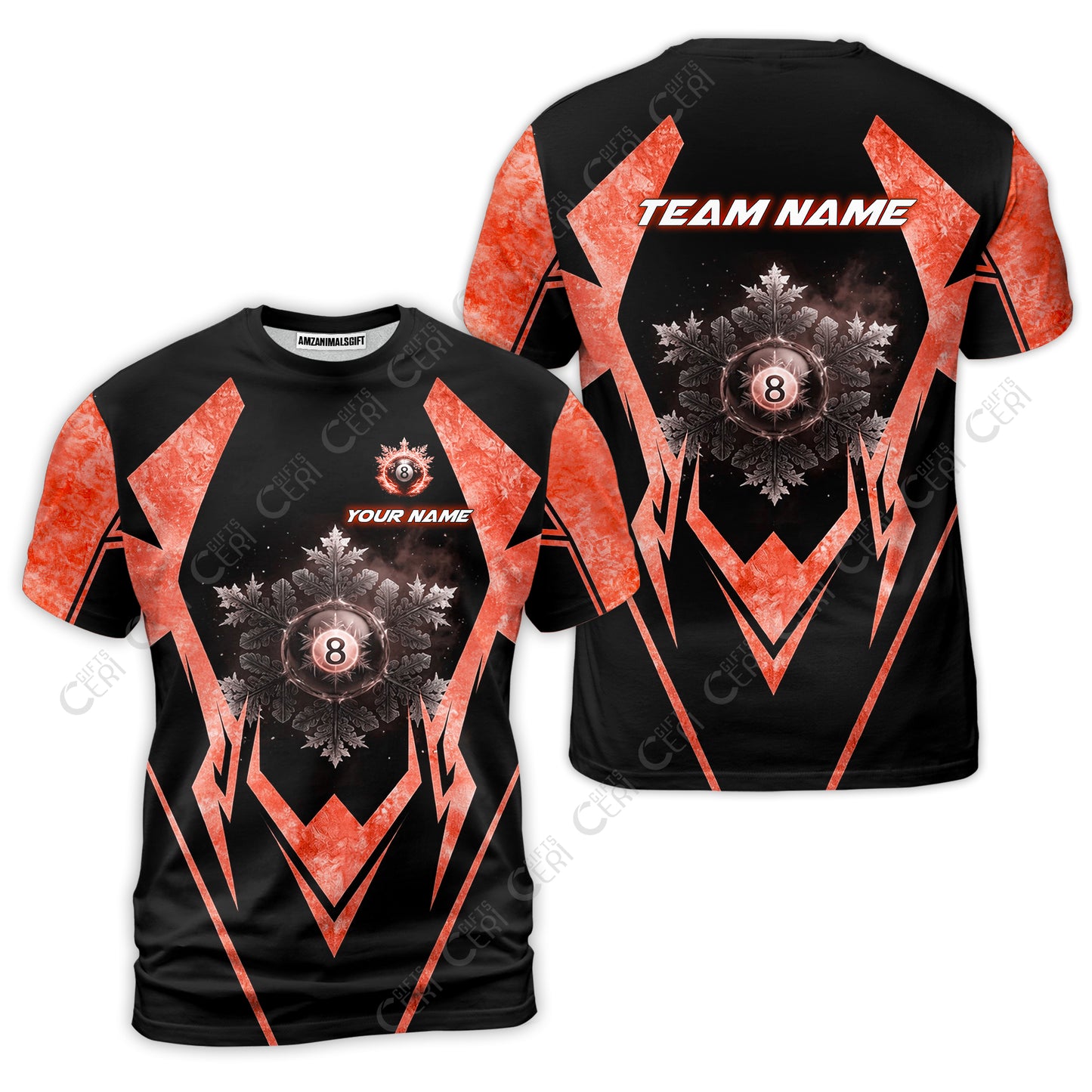 Customized Billiards T-Shirt, Personalized Ice Break 8 Ball Jersey Gift For Billiard Players