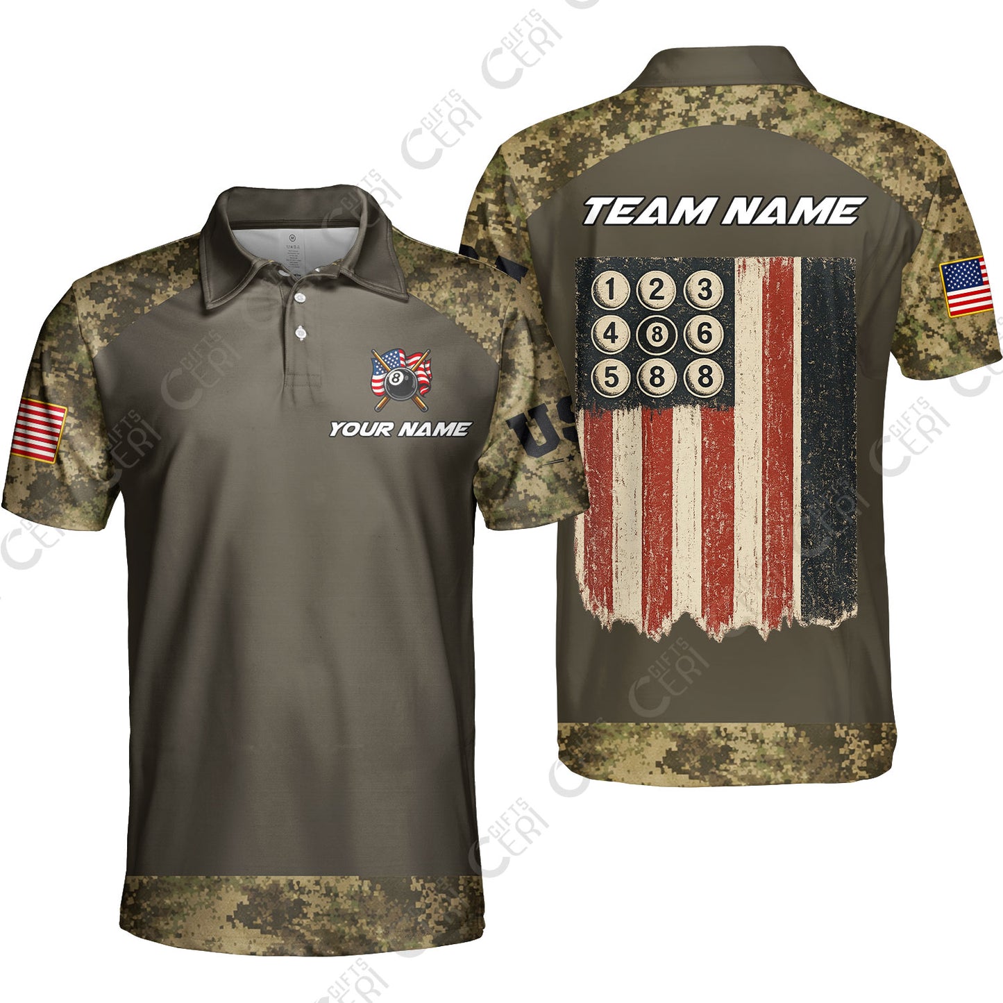 Customized 8 Ball Pool Unisex Polo Shirt, Billiard 8-Ball American Pool Warrior, Billiards Jerseys