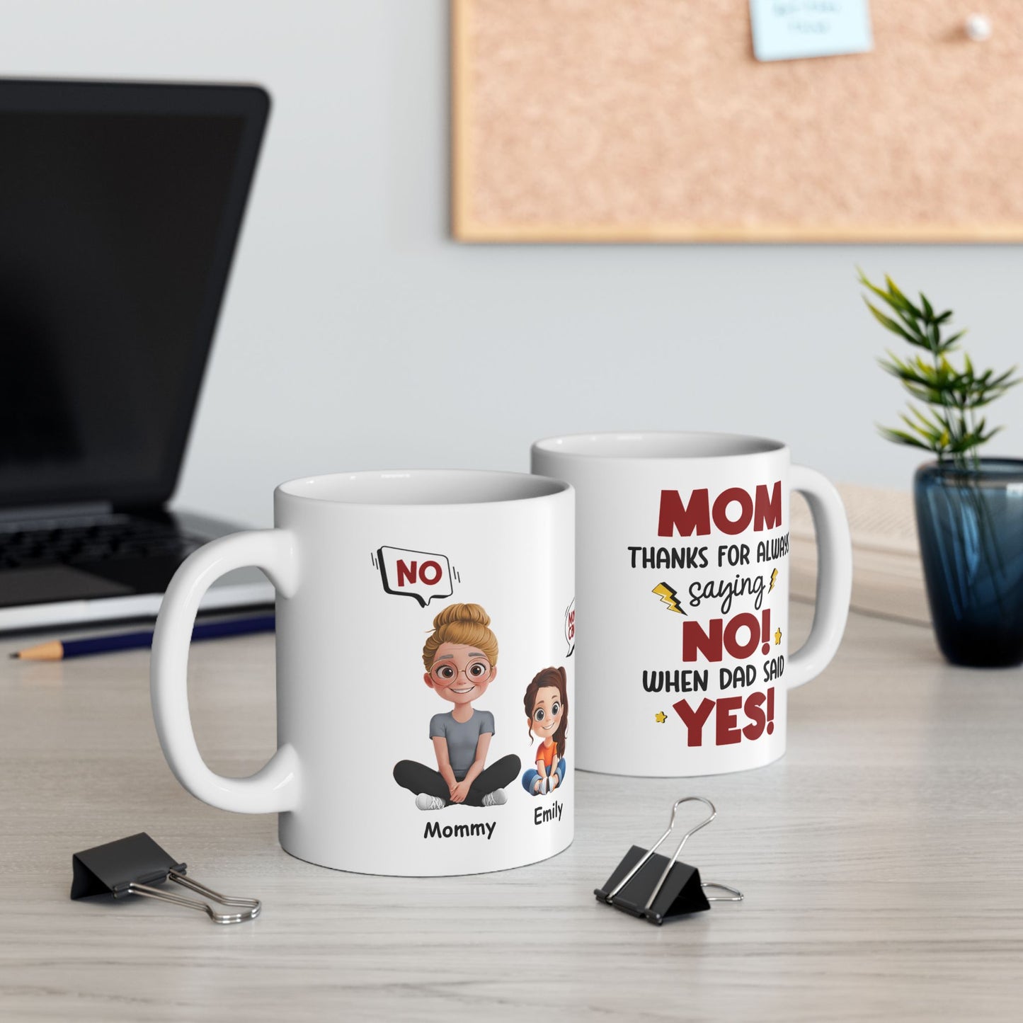 Personalized Mug Gift For Mom - Mom, Thanks For Always Saying No Coffee Mug For Mother's Day Gift - HN38