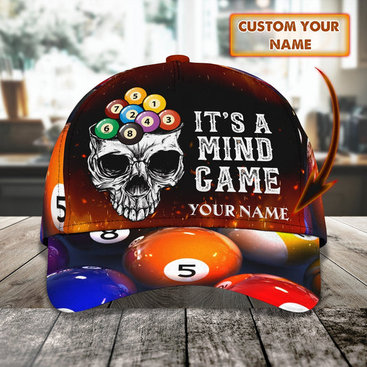Billiard Lover Personalized Name 3D Over Printed Classic Hat Cap Gifts For Billiards Lovers