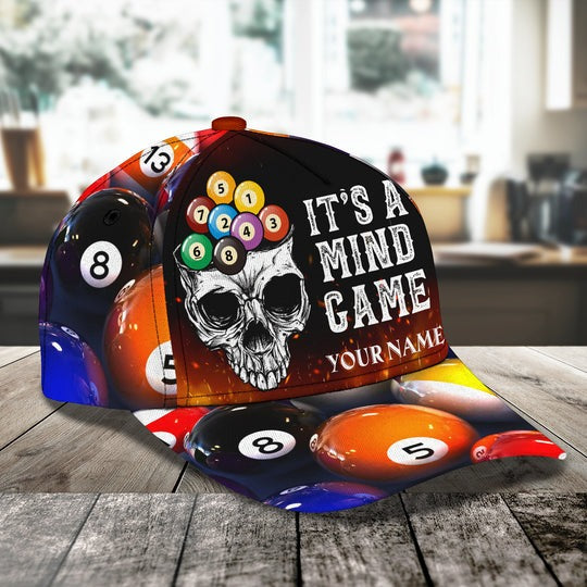 Billiard Lover Personalized Name 3D Over Printed Classic Hat Cap Gifts For Billiards Lovers