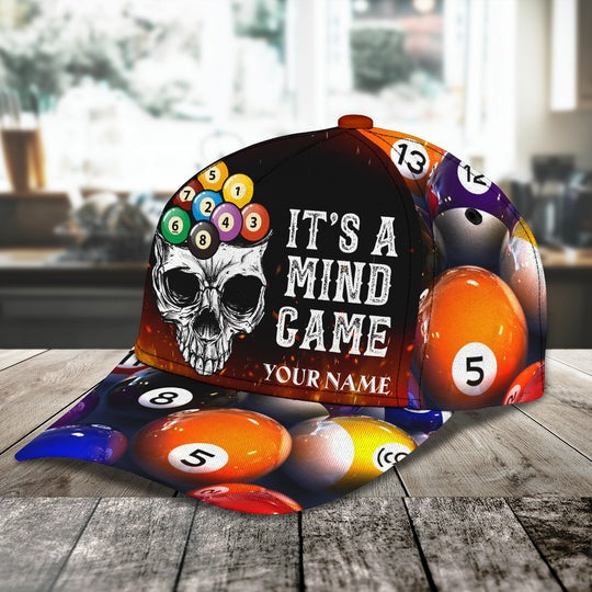 Billiard Lover Personalized Name 3D Over Printed Classic Hat Cap Gifts For Billiards Lovers