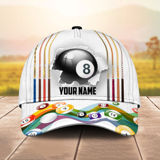 Billiard Lover 8 Ball Printed Classic Hat Cap Gifts For Billiards Lovers