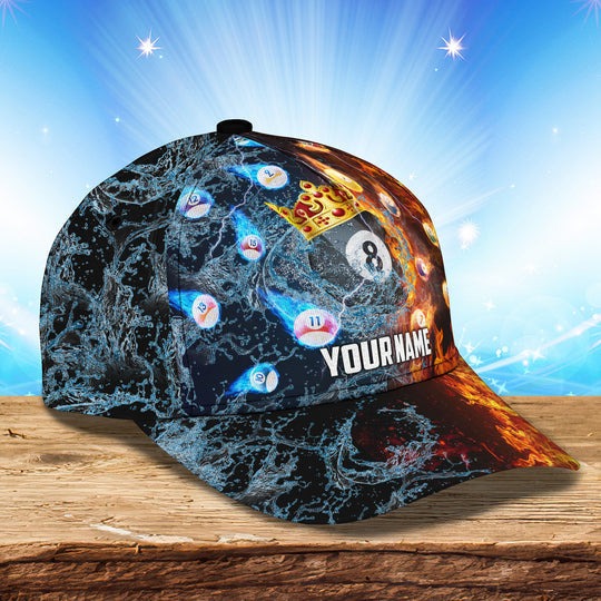 Billiard Lover Personalized Name 3D Over Printed Classic Hat Cap Gifts For Billiards Lovers