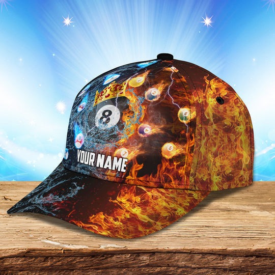 Billiard Lover Personalized Name 3D Over Printed Classic Hat Cap Gifts For Billiards Lovers