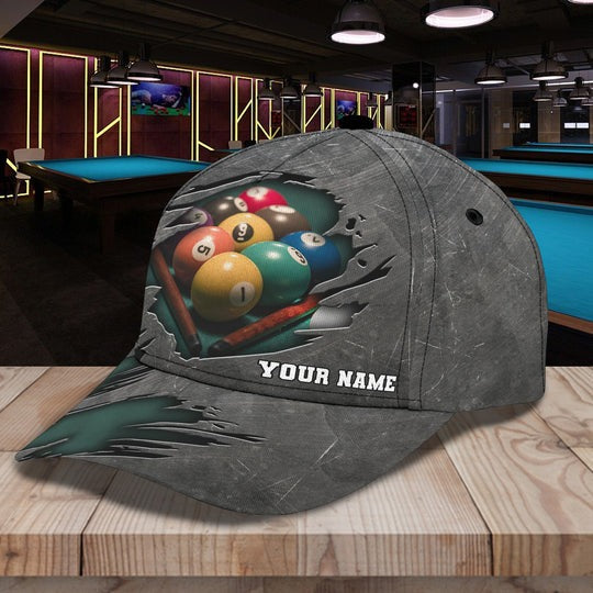 Billiard Lover Personalized Name 3D Over Printed Classic Cap Hat Gifts For Billiards Lovers
