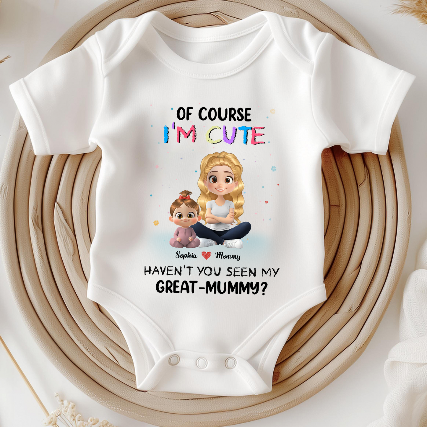 Personalized Baby Onesies Gift For Mom And Baby Newborn I Am Cute Like My Mommy - HN33