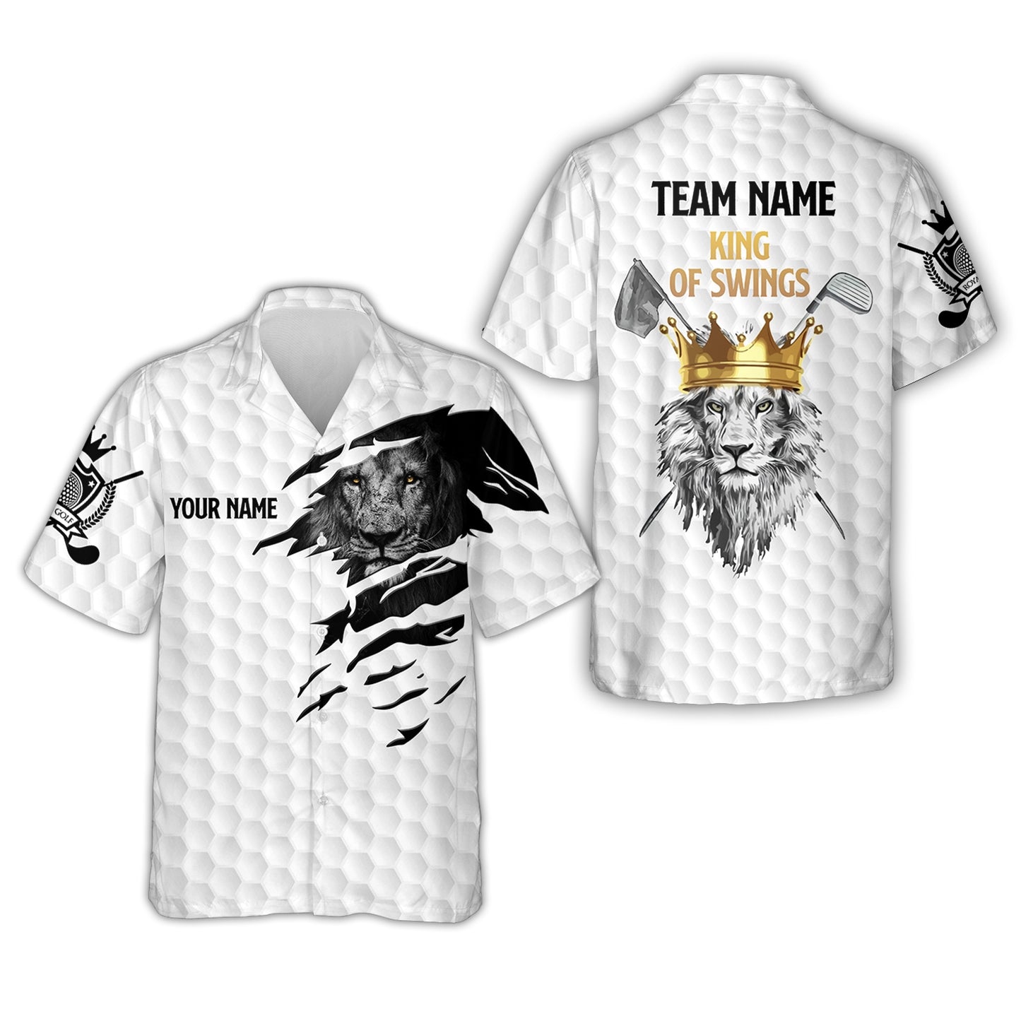 Personalized King Of Swings Lion Golf Hawaiian Shirt, I'd Tap That Golf Custom Shirt For Golf Players, Gift For Golfers