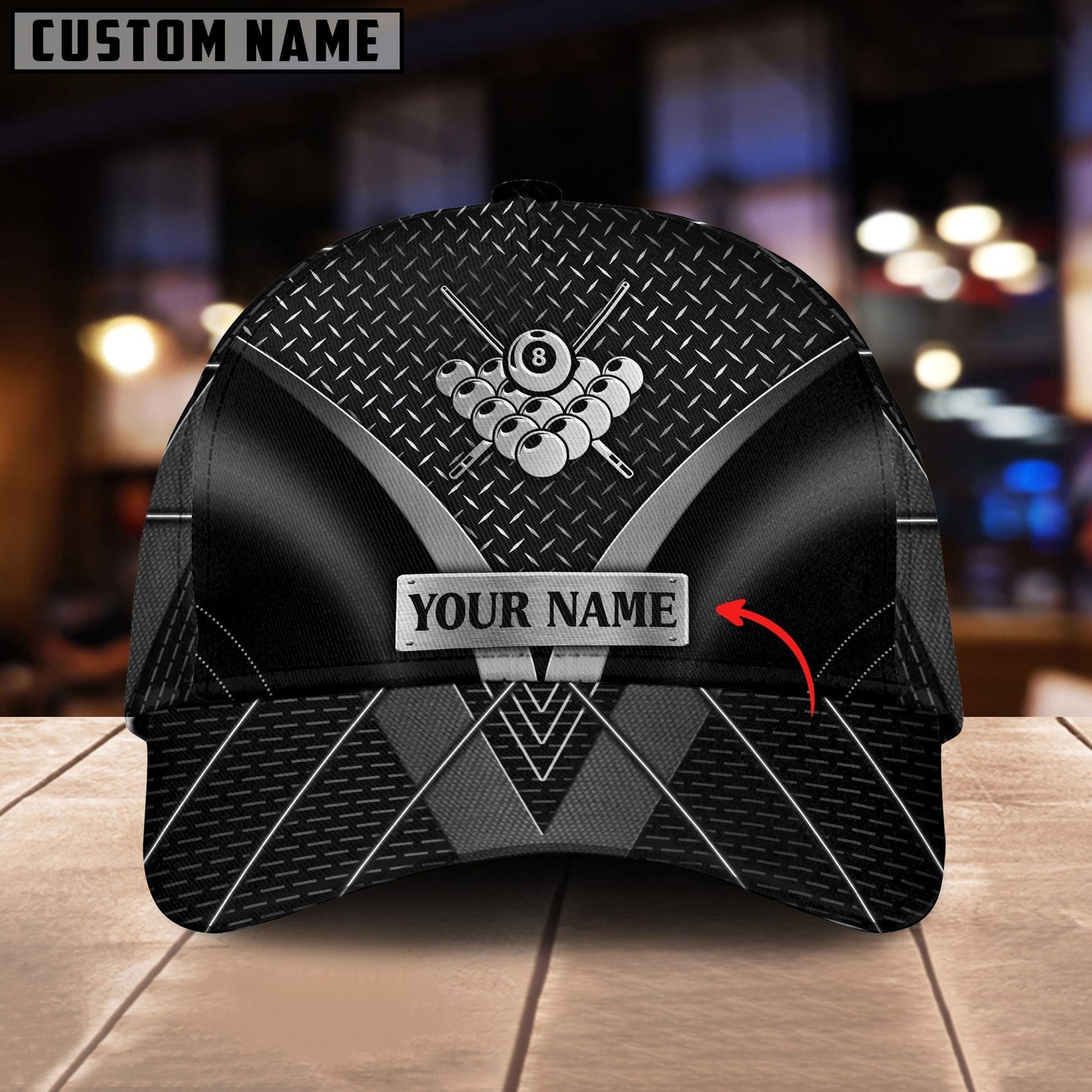 Billiard Classic Personalized Name 3D Over Printed Classic Hat Cap Gifts For Billiards Lovers