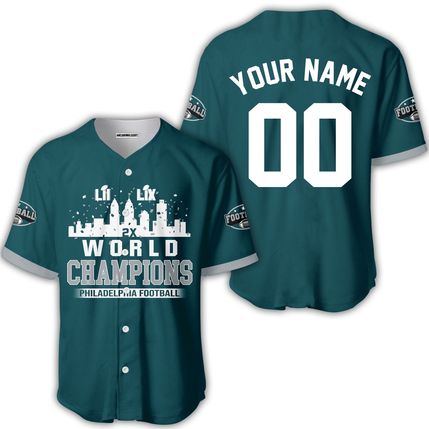 Customized Philadelphia Football Super LIX World Champions Sweatshirt Skyline Congrats, LIX Champions Philadelphia Apparel - AOP