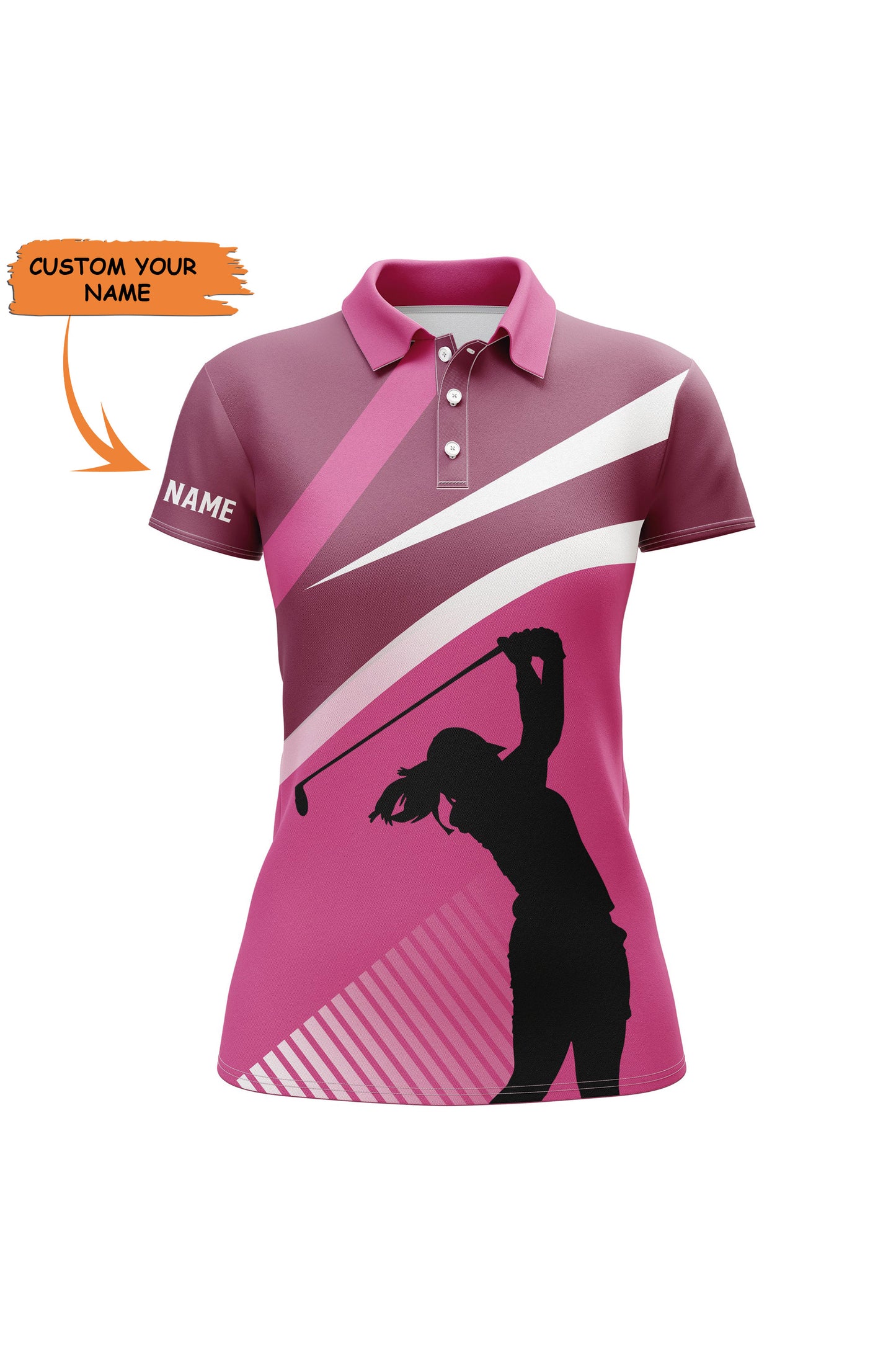 Pink Womens Golf Shirt Custom Name Gifts For Golf Sport Lovers, Womens Golf Polo Shirt, Perfect Gift For Women