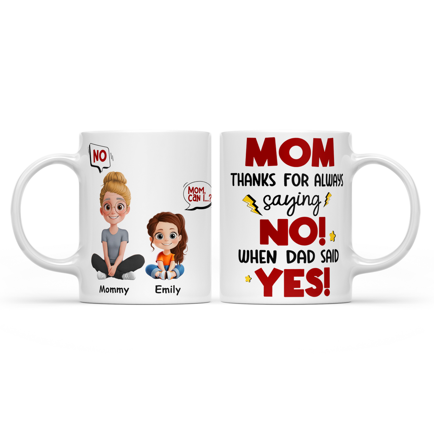 Personalized Mug Gift For Mom - Mom, Thanks For Always Saying No Coffee Mug For Mother's Day Gift - HN38
