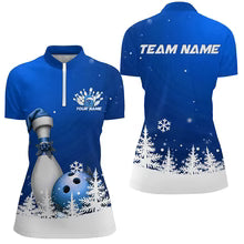 Snowflake Custom Christmas Bowling Team Polo Shirt, Christmas Bowling uniforms - Bowling Shirts Personalized Name And Team Name