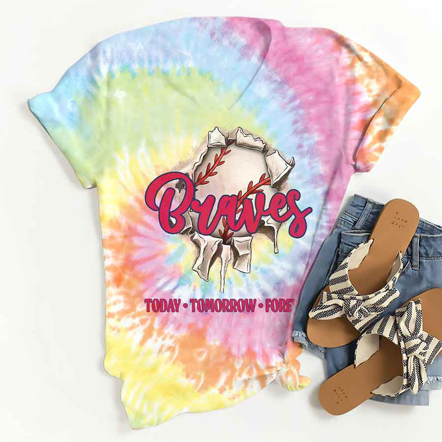 Spiral Atlanta Baseball Tie Dye T shirts - Tie-Dye Tee, Spiral Apparel For Braves Baseball Fans