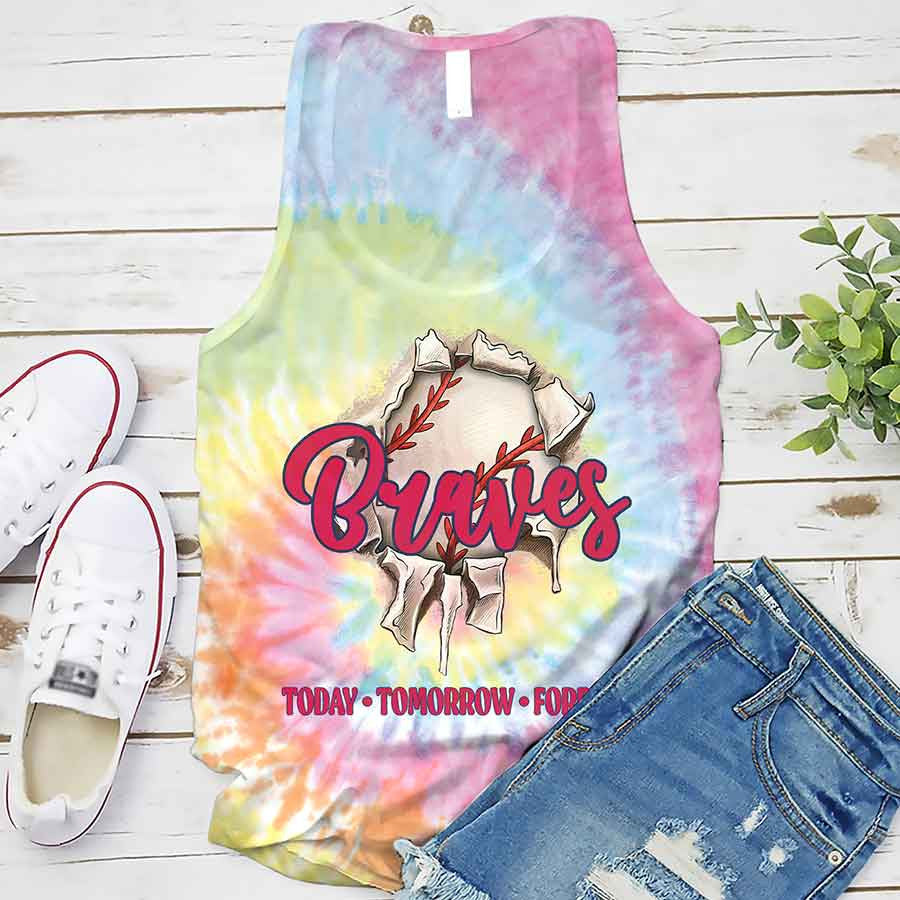 Spiral Atlanta Baseball Tie Dye T shirts - Tie-Dye Tee, Spiral Apparel For Braves Baseball Fans