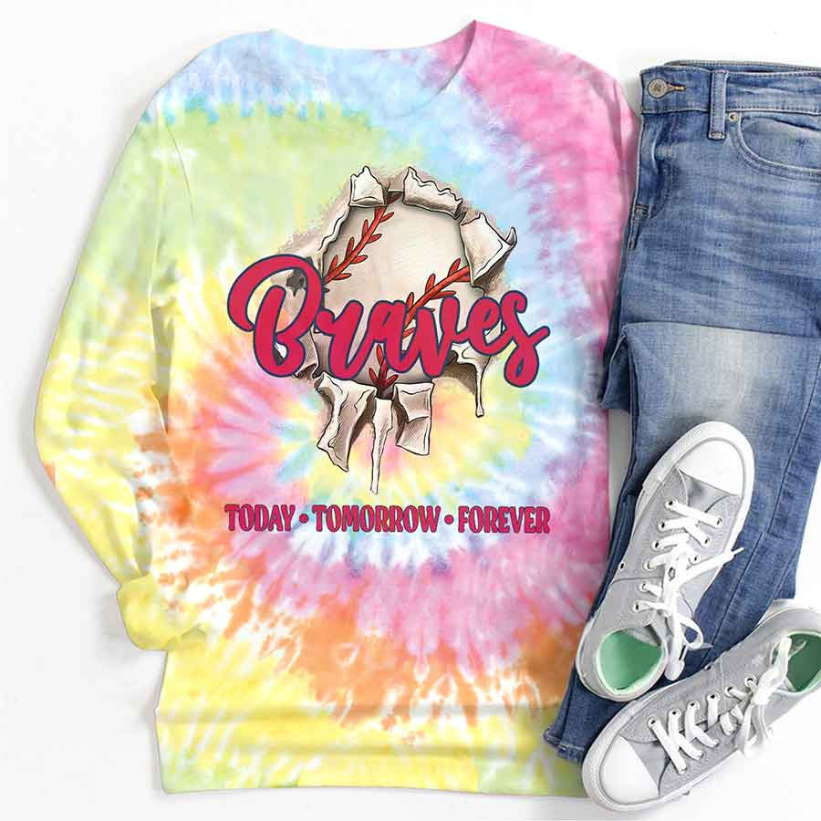 Spiral Atlanta Baseball Tie Dye T shirts - Tie-Dye Tee, Spiral Apparel For Braves Baseball Fans