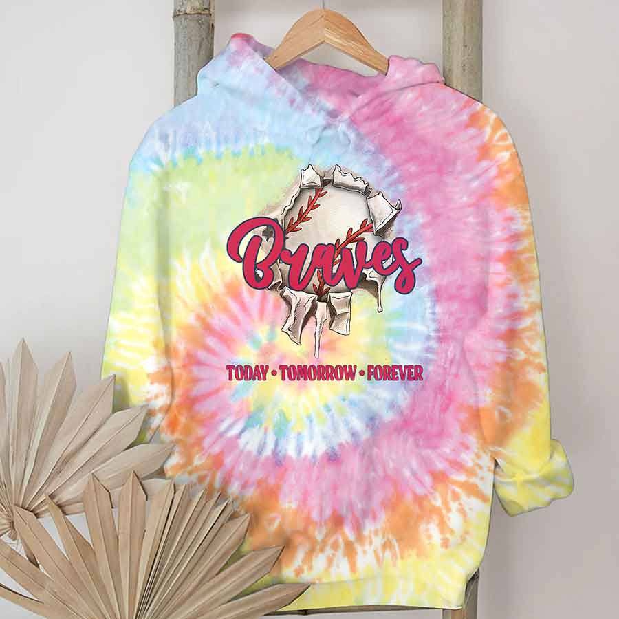 Spiral Atlanta Baseball Tie Dye T shirts - Tie-Dye Tee, Spiral Apparel For Braves Baseball Fans