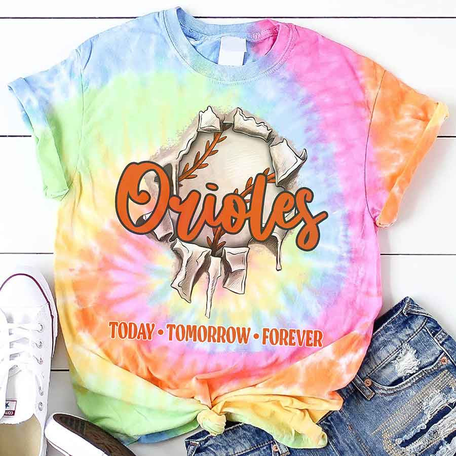 Spiral Baltimore Baseball Tie Dye T shirts - Tie-Dye Tee, Spiral Apparel For Orioles Baseball Fans