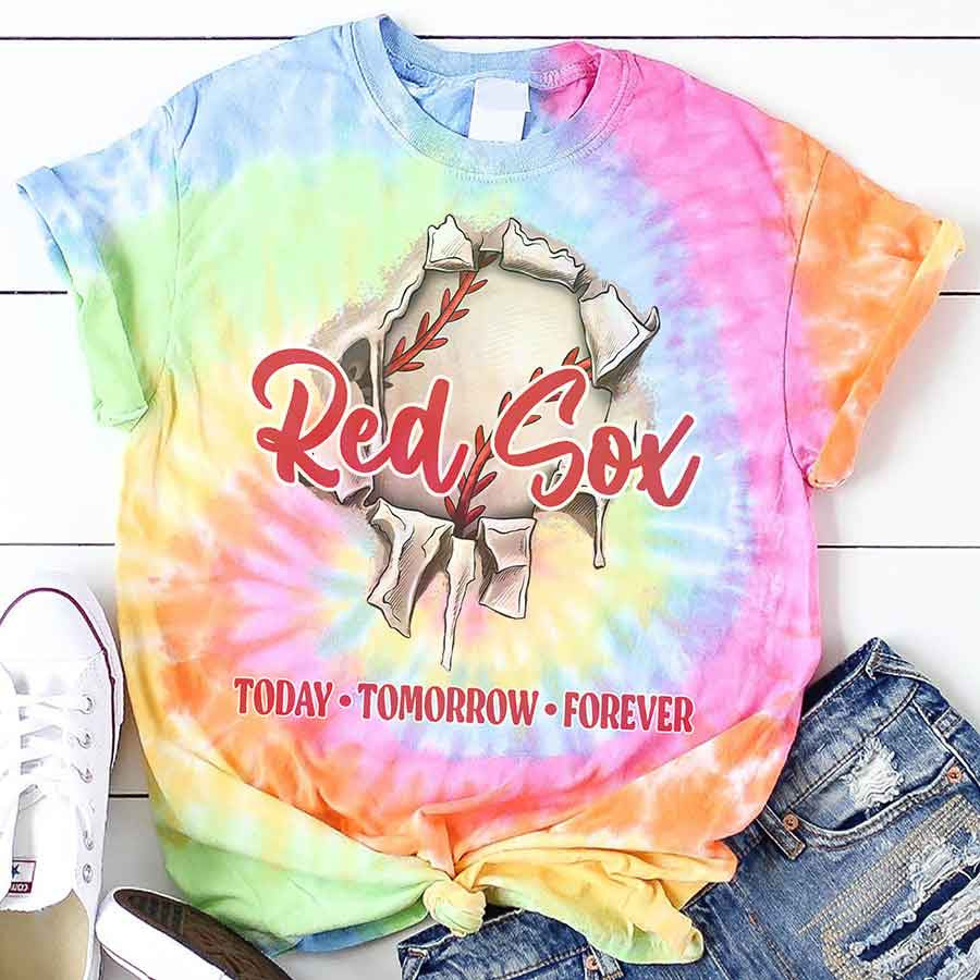 Spiral Boston Baseball Tie Dye T shirts - Tie-Dye Tee, Spiral Apparel For Red Sox Baseball Fans