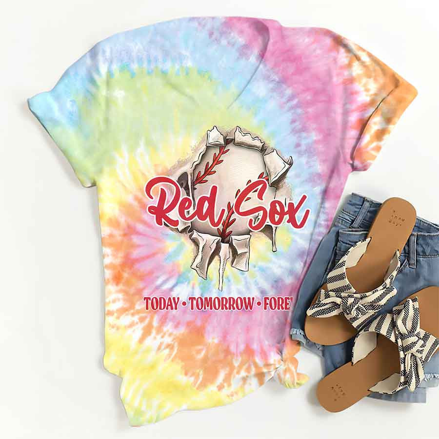 Spiral Boston Baseball Tie Dye T shirts - Tie-Dye Tee, Spiral Apparel For Red Sox Baseball Fans
