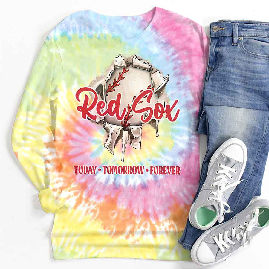 Spiral Boston Baseball Tie Dye T shirts - Tie-Dye Tee, Spiral Apparel For Red Sox Baseball Fans