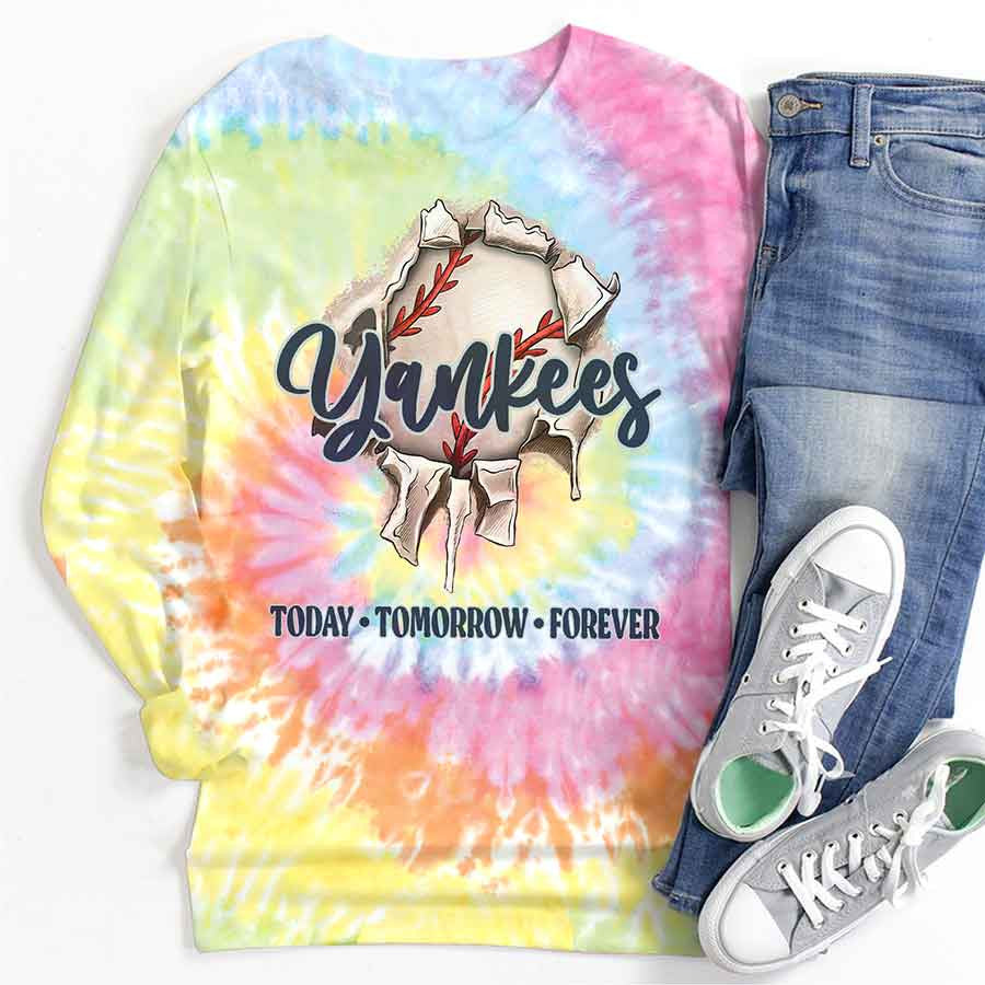 Spiral New York Baseball Tie Dye T shirts - Tie-Dye Tee, Spiral Apparel For Yankees Baseball Fans