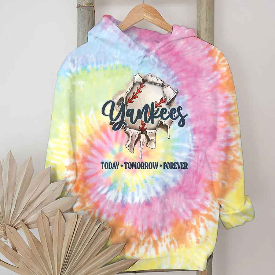 Spiral New York Baseball Tie Dye T shirts - Tie-Dye Tee, Spiral Apparel For Yankees Baseball Fans