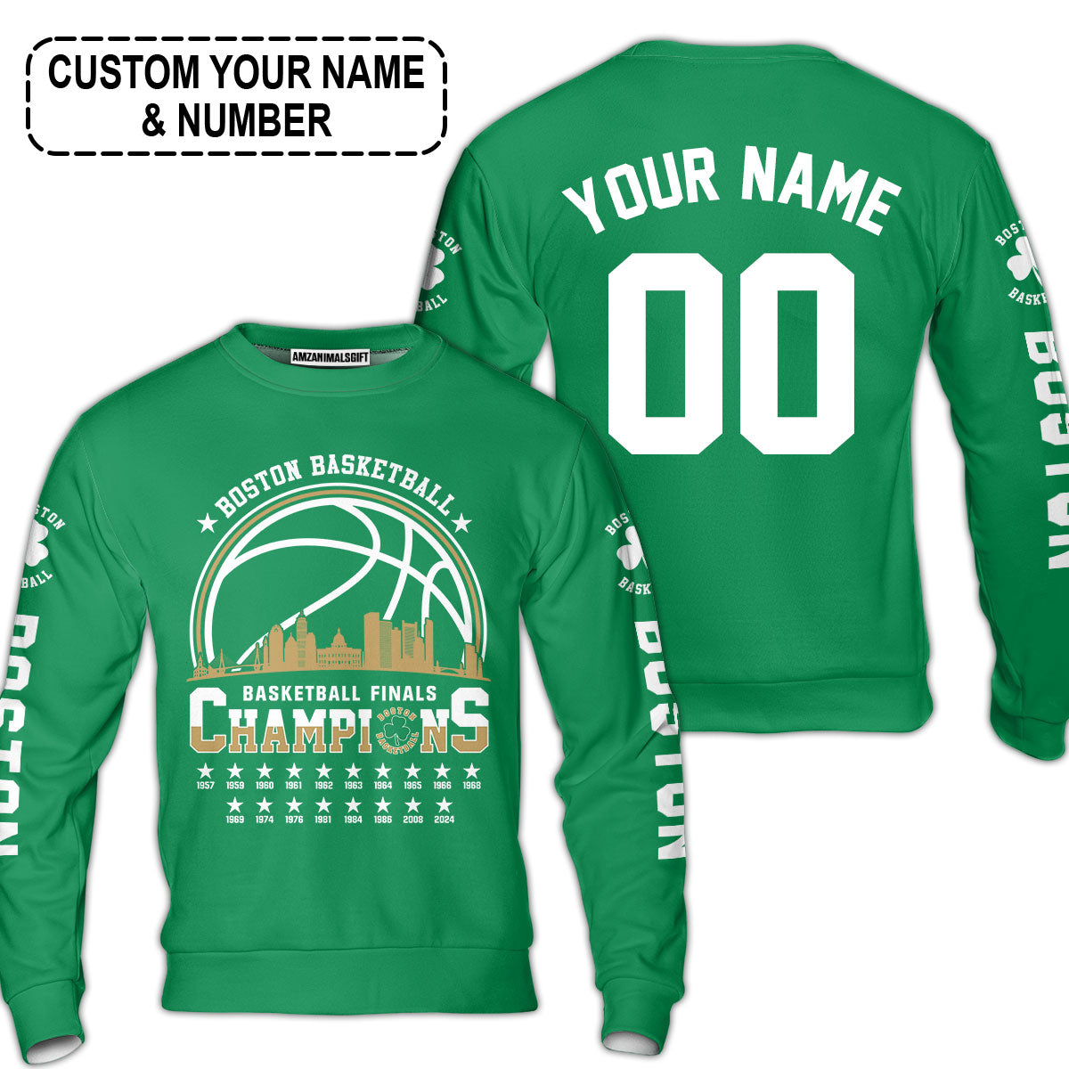 Boston American Basketball 2024 Playoff Final Champions Hoodie, Customized Basketball Skyline Shirt For Boston Basketball Fans - AOP