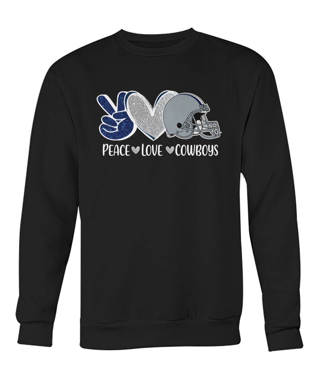 Cowboys American Football Peace Navy Blue Hoodies, Perfect Outfit For Men Women Family Love Cowboys Football Sport Lovers