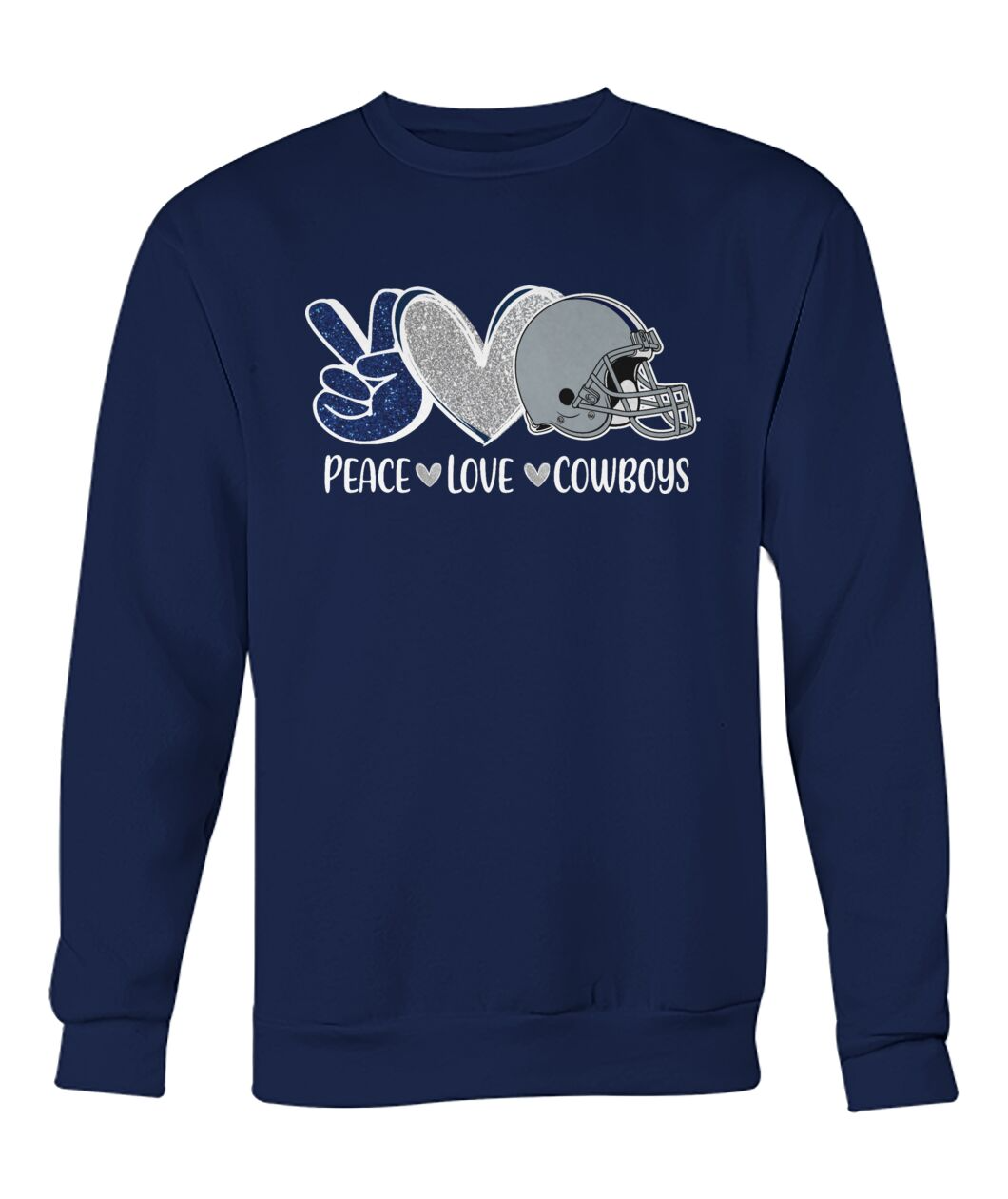Cowboys American Football Peace Navy Blue T-Shirt, Perfect Outfit For Men Women Family Love Cowboys Football Sport Lovers
