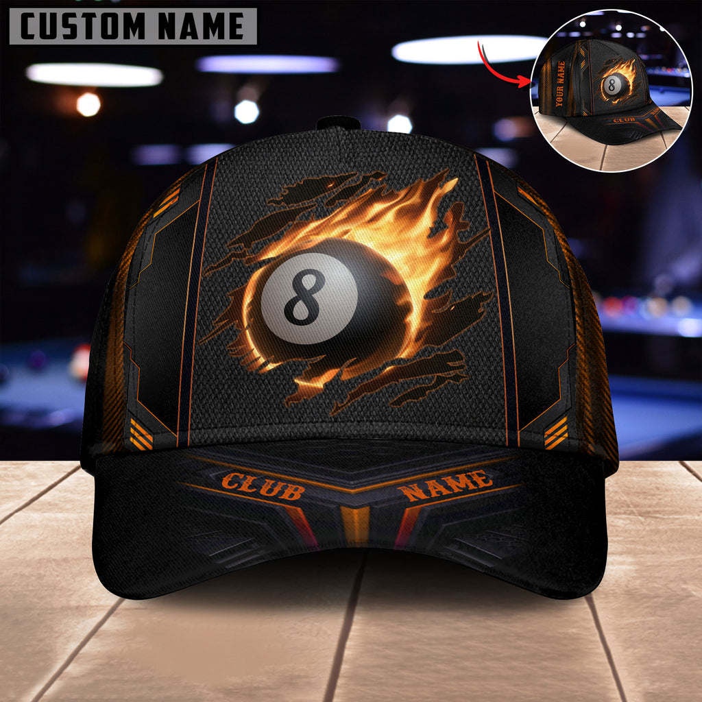 Billiards Personalized Name & Club Name Printed Classic Hat Cap Gifts For Billiards Lovers