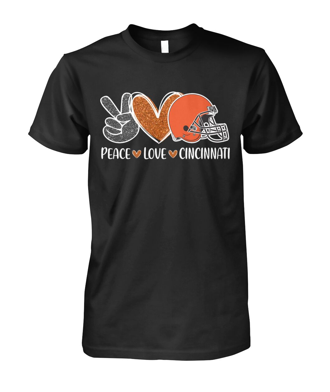 Cincinnati American Football Peace Black Orange Sweatshirts, Perfect Outfit For Men Women Family Love Cincinnati City Football Sport Lovers