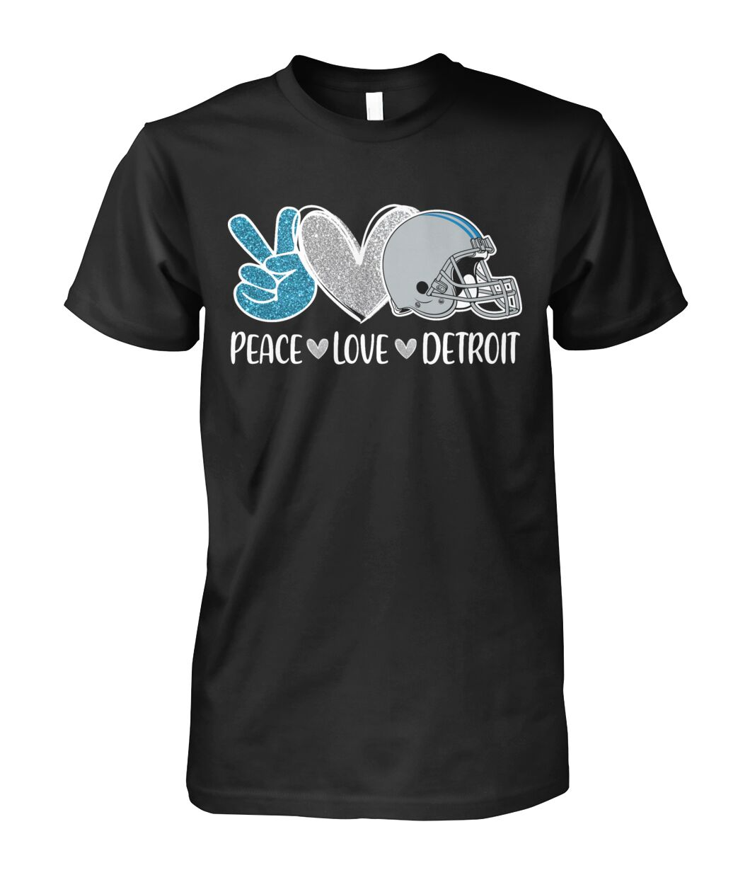 Detroit American Football Peace Silver Blue Sweatshirts, Perfect Outfit For Men Women Family Love Detroit Football Sport Lovers