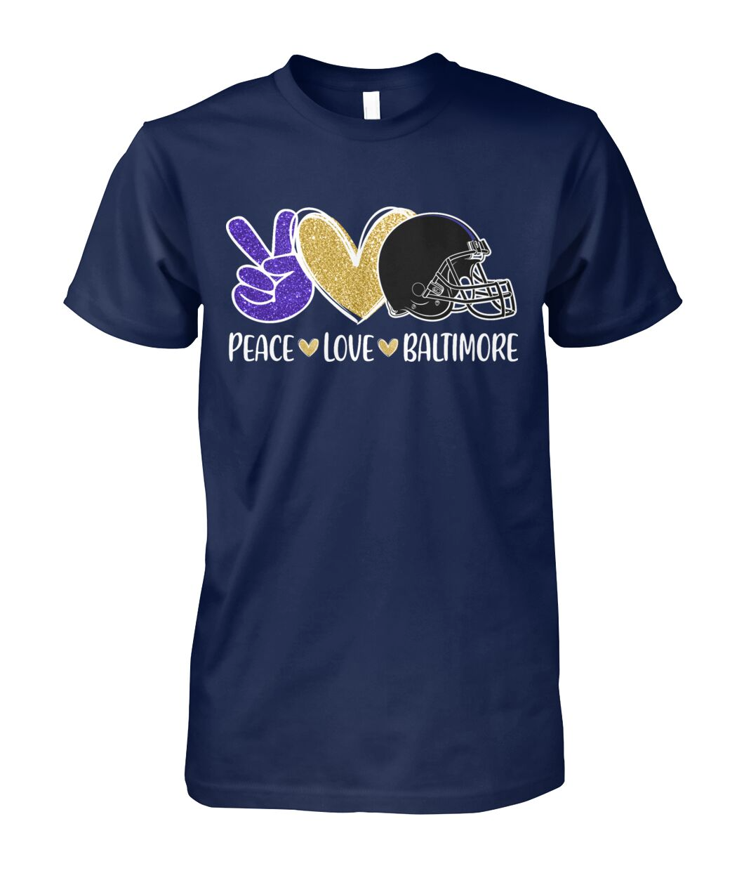 Baltimore Football Peace Love Purple Gold Black Long Sleeve Shirt For Men Women Family Love Baltimore Sport, Perfect Outfit For Football Lovers